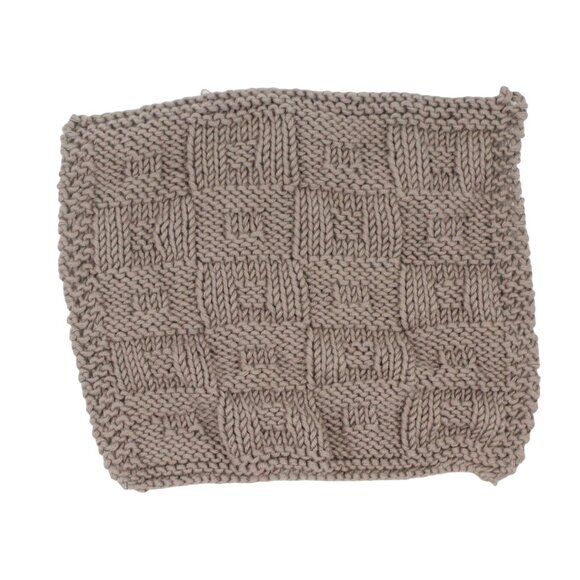 Handmade Hand Knit Gray Cotton Dishcloth Set (Wishes, Harvest, Log Cabin) - Picture 4 of 4